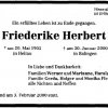 Herbert Friederike 1905-2000 Todesanzeige